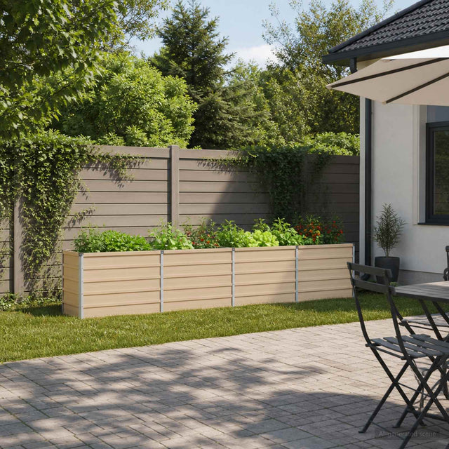 Vidaxl verhoogd tuinbed ivoor 320 x 40 x 55 cm koudgewalst staal
