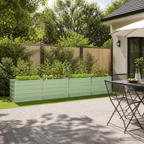Vidaxl verhoogd tuinbed pastelgroen 320 x 40 x 55 cm koudgewalst staal