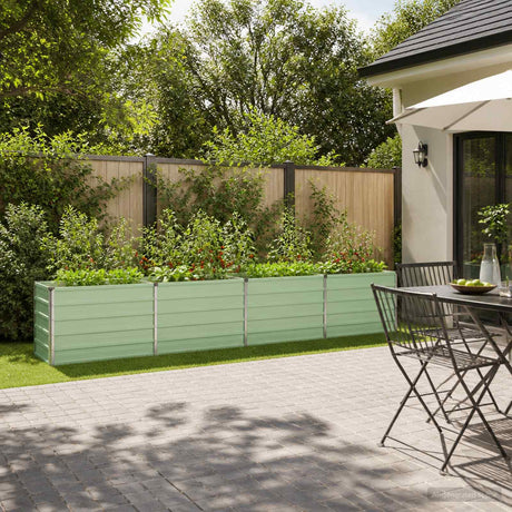 Vidaxl verhoogd tuinbed pastelgroen 320 x 40 x 55 cm koudgewalst staal
