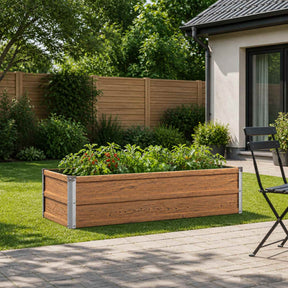 Vidaxl verhoogd tuinbed houtbruin 100 x 40 x 24 cm koudgewalst staal