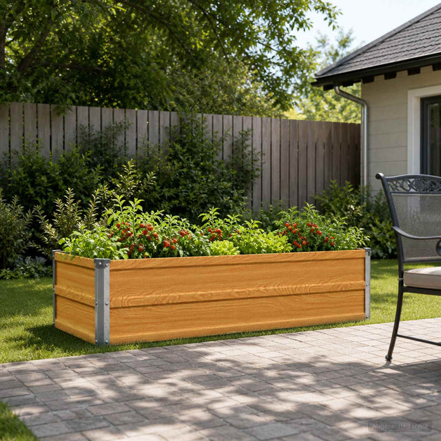 Vidaxl verhoogd tuinbed naturel 100 x 40 x 24 cm koudgewalst staal