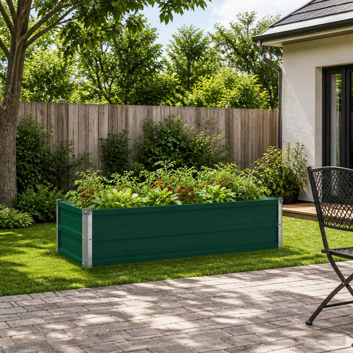 Vidaxl verhoogd tuinbed groen 100 x 40 x 24 cm koudgewalst stalen