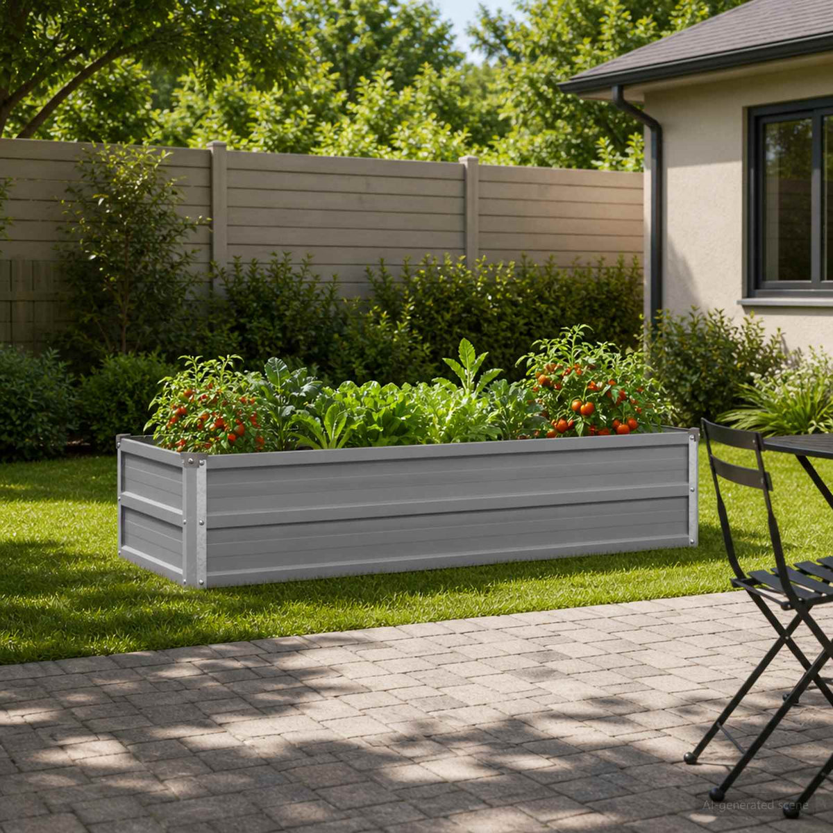 Vidaxl verhoogd tuinbed grijs 100 x 40 x 24 cm koudgewalst staal