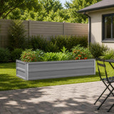 Vidaxl verhoogd tuinbed grijs 100 x 40 x 24 cm koudgewalst staal