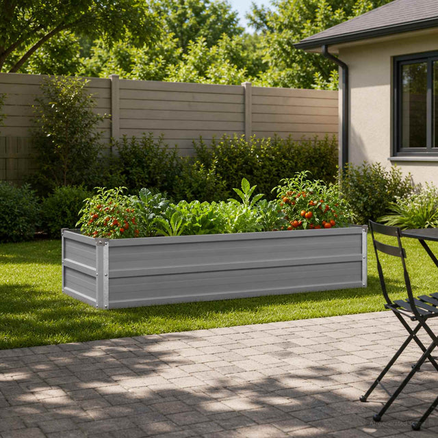 Vidaxl verhoogd tuinbed grijs 100 x 40 x 24 cm koudgewalst staal