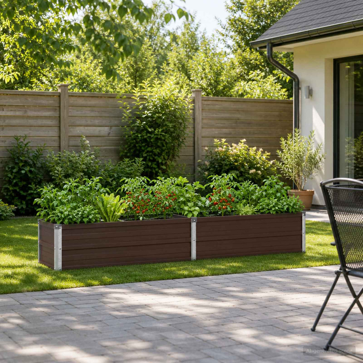 Vidaxl verhoogd tuinbed bruin 160 x 40 x 24 cm koudgewalst staal