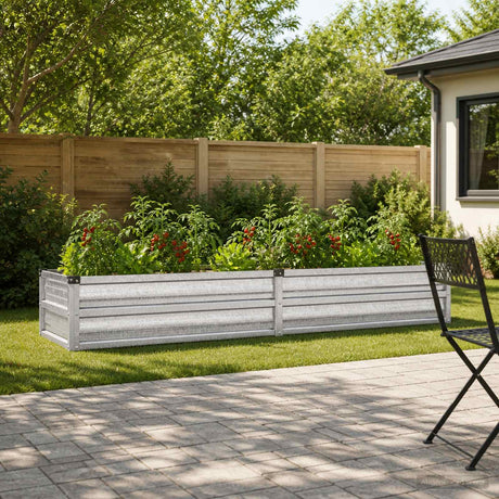 Vidaxl verhoogd tuinbed zilverkleurig 160 x 40 x 24 cm gegalvaniseerd