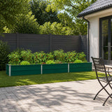 Vidaxl verhoogd tuinbed groen 240 x 40 x 24 cm koudgewalst stalen