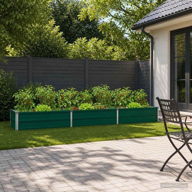 Vidaxl verhoogd tuinbed groen 240 x 40 x 24 cm koudgewalst stalen