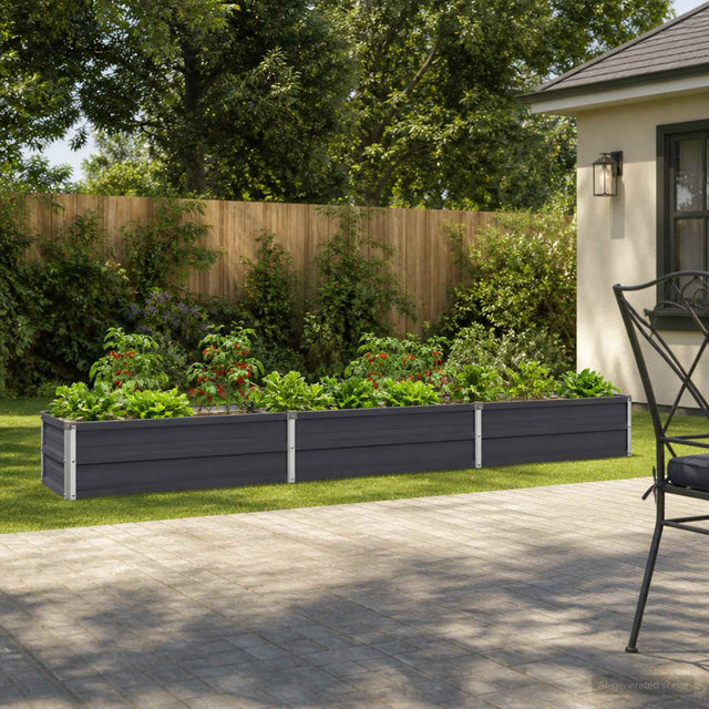 Vidaxl verhoogd tuinbed antracietkleurig 240 x 40 x 24 cm