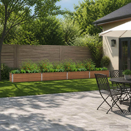 Vidaxl verhoogd tuinbed houtbruin 320 x 40 x 24 cm staal