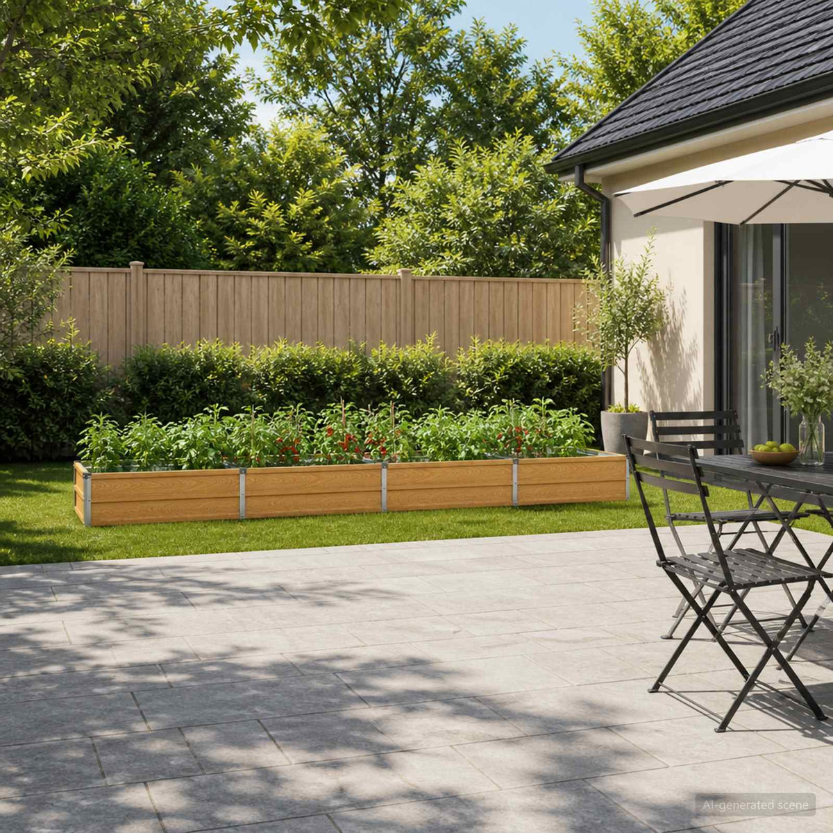 Vidaxl verhoogd tuinbed naturel 320 x 40 x 24 cm koudgewalst staal