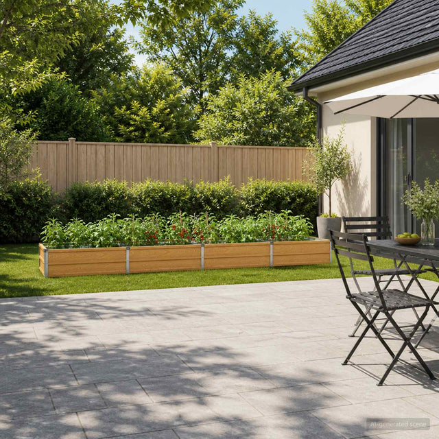 Vidaxl verhoogd tuinbed naturel 320 x 40 x 24 cm koudgewalst staal