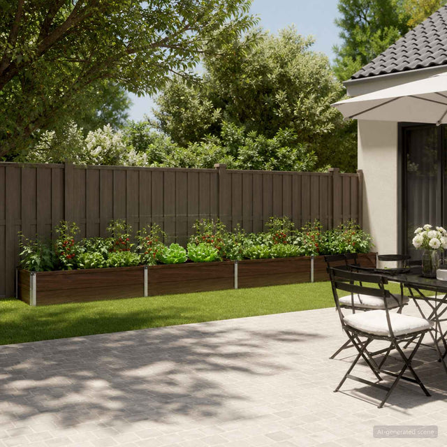 Vidaxl verhoogd tuinbed zwart 320 x 40 x 24 cm koudgewalst staal