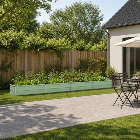 Vidaxl verhoogd tuinbed pastelgroen 320 x 40 x 24 cm koudgewalst staal