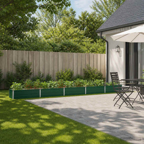 Vidaxl verhoogd tuinbed groen 400 x 40 x 24 cm koudgewalst stalen
