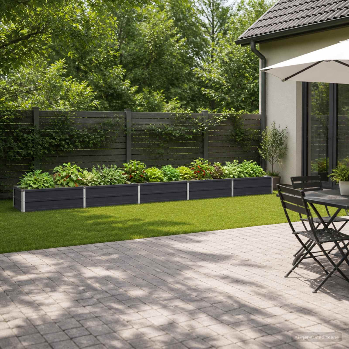 Vidaxl verhoogd tuinbed antracietkleurig 400 x 40 x 24 cm