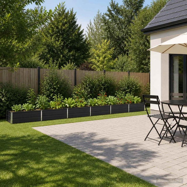 Vidaxl verhoogd tuinbed antracietkleurig 480 x 40 x 24 cm