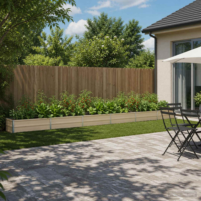 Vidaxl verhoogd tuinbed ivoor 480 x 40 x 24 cm koudgewalst staal