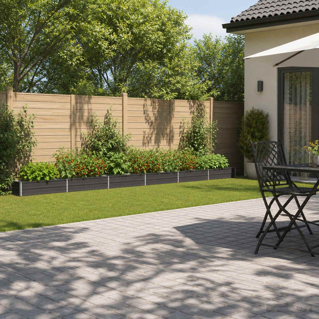 Vidaxl verhoogd tuinbed antracietkleurig 600 x 40 x 24 cm