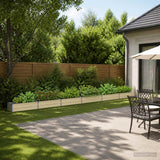 Vidaxl verhoogd tuinbed ivoor 600 x 40 x 24 cm koudgewalst staal