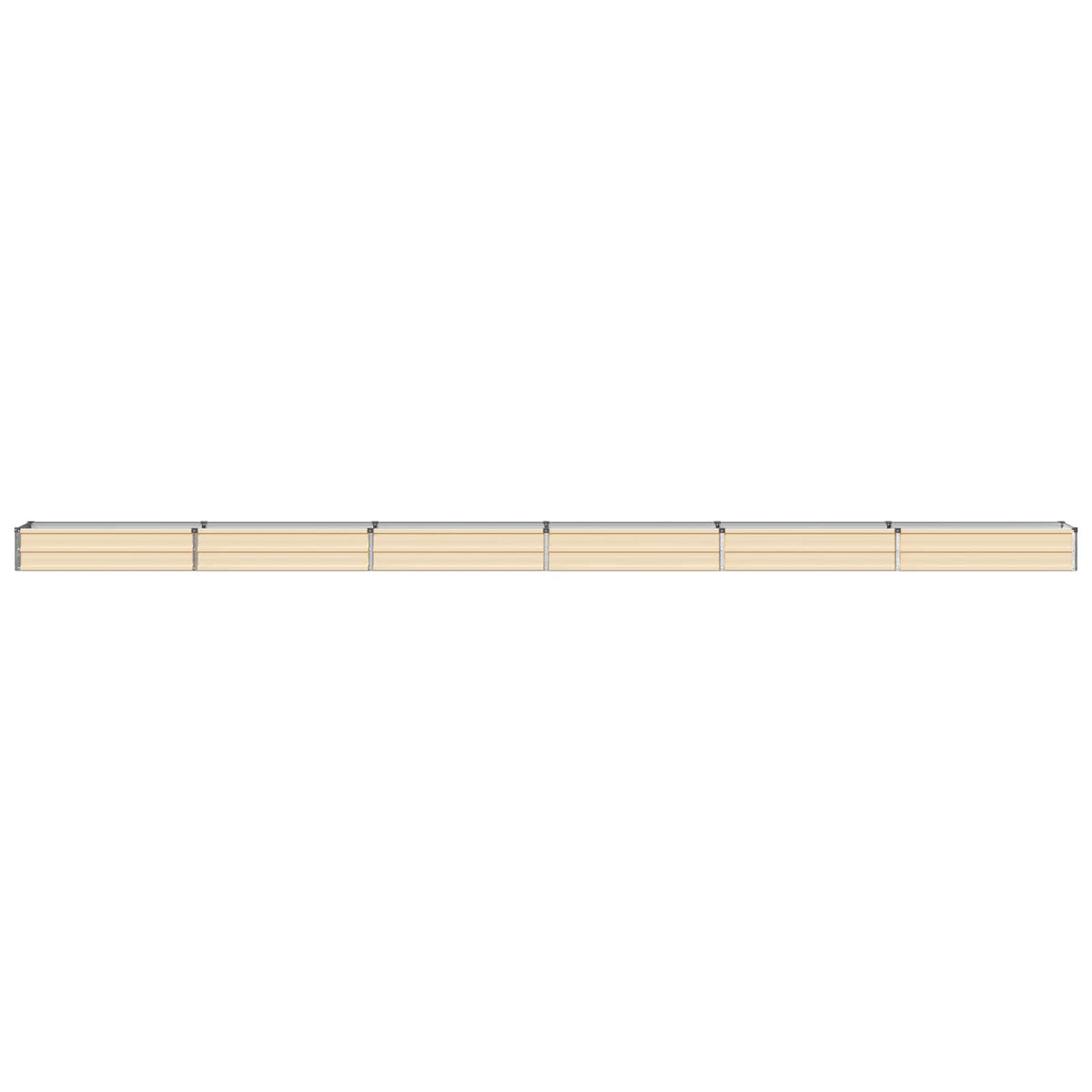 Vidaxl verhoogd tuinbed ivoor 600 x 40 x 24 cm koudgewalst staal