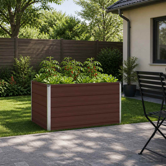 Vidaxl verhoogd tuinbed bruin 100 x 80 x 55 cm koudgewalst staal