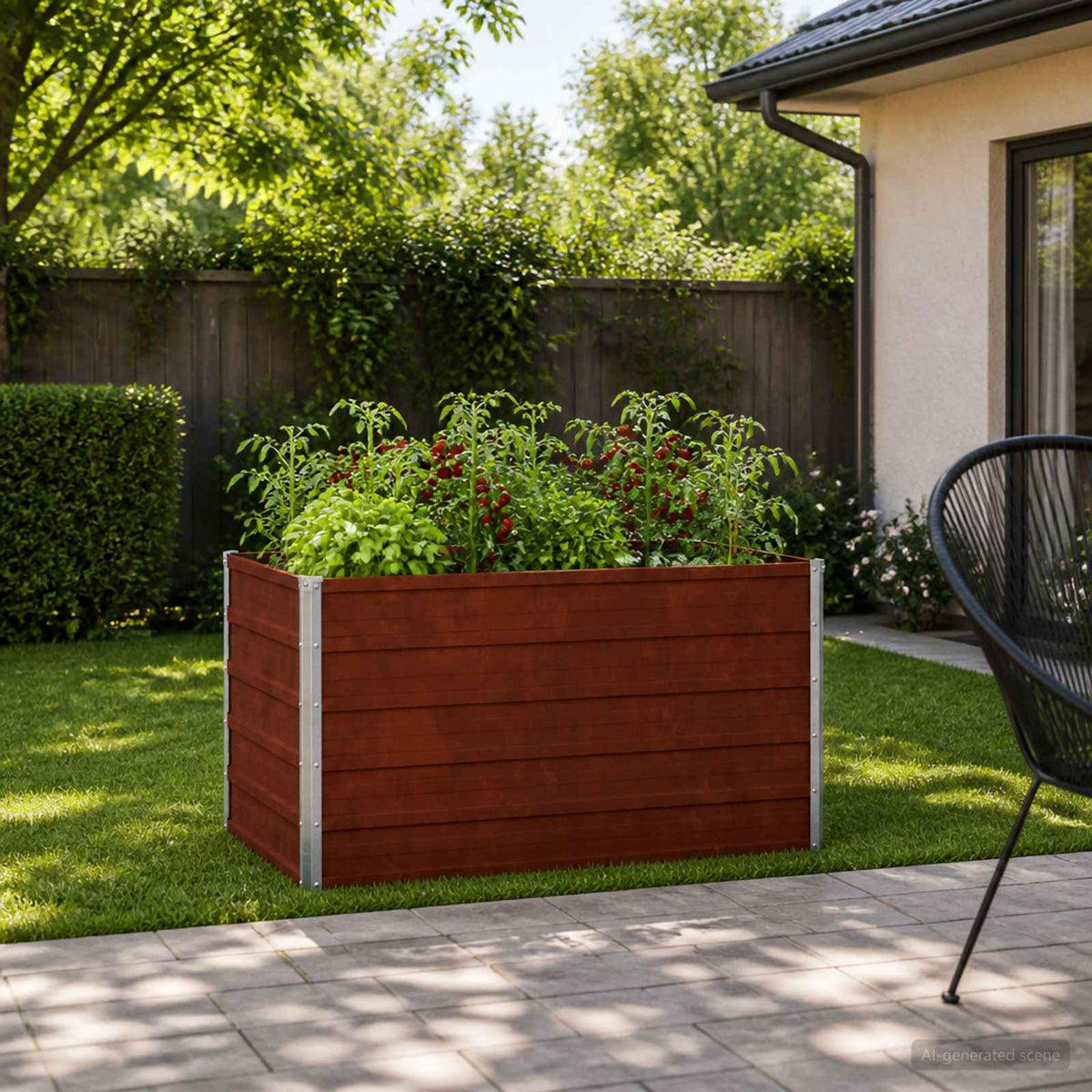 Vidaxl verhoogd tuinbed roestig 100 x 80 x 55 cm corton