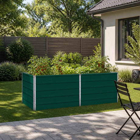 Vidaxl verhoogd tuinbed groen 160 x 80 x 55 cm koudgewalst stalen