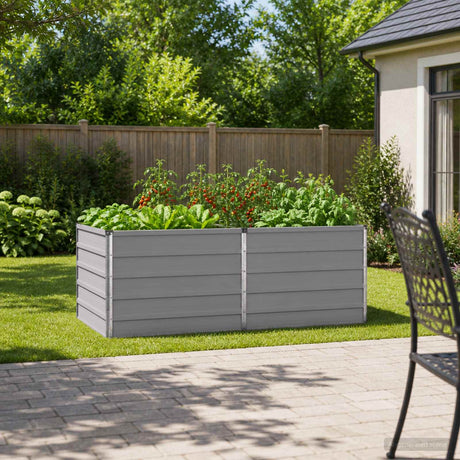 Vidaxl verhoogd tuinbed grijs 163 x 80 x 55 cm staal