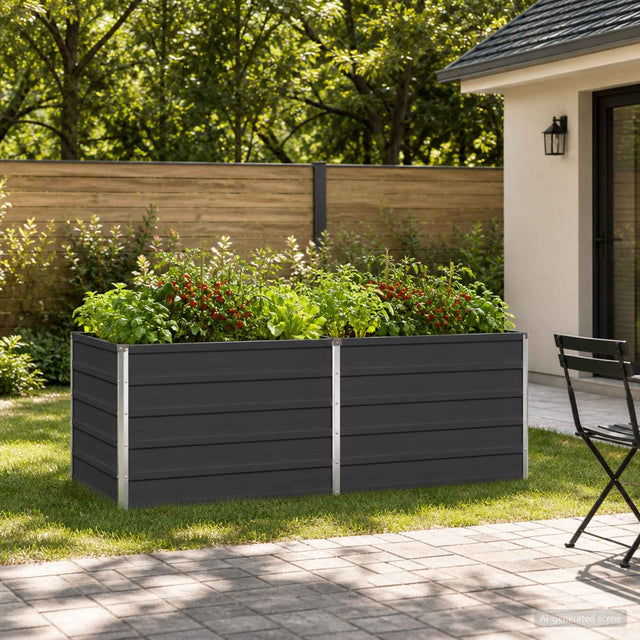 Vidaxl verhoogd tuinbed antracietkleurig 160 x 80 x 55 cm