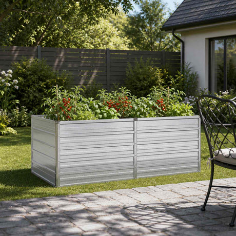Vidaxl verhoogd tuinbed gegalvaniseerd zilver 163 x 80 x 55 cm staal
