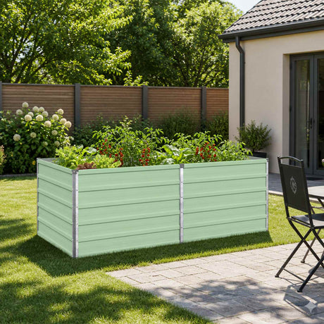 Vidaxl verhoogd tuinbed pastelgroen 160 x 80 x 55 cm koudgewalst staal