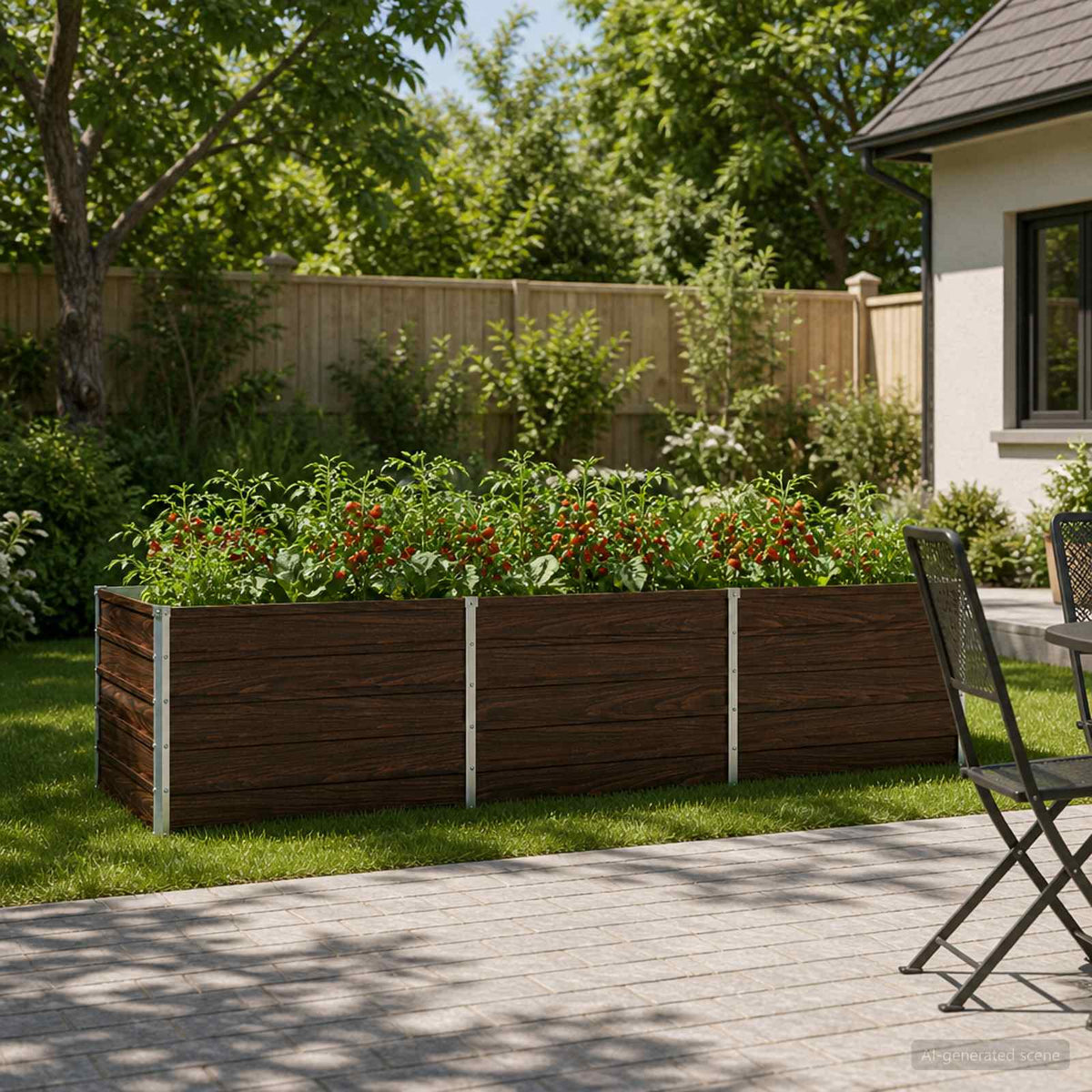 Vidaxl verhoogd tuinbed zwart 240 x 80 x 55 cm koudgewalst staal