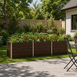 Vidaxl verhoogd tuinbed zwart 240 x 80 x 55 cm koudgewalst staal