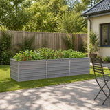 Vidaxl verhoogd tuinbed grijs 240 x 80 x 55 cm koudgewalst staal