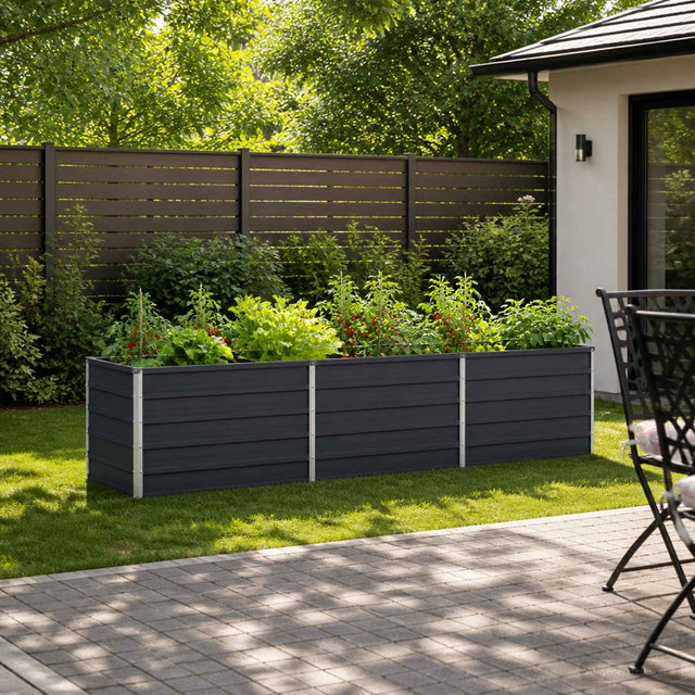 Vidaxl verhoogd tuinbed antracietkleurig 240 x 80 x 55 cm