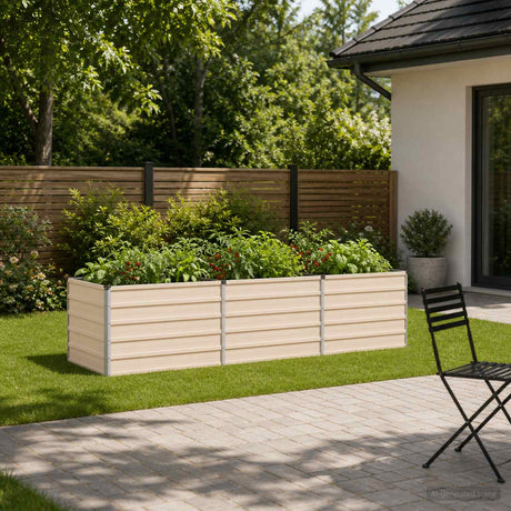 Vidaxl verhoogd tuinbed ivoor 240 x 80 x 55 cm koudgewalst staal