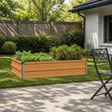 Vidaxl verhoogd tuinbed naturel 100 x 80 x 24 cm koudgewalst staal
