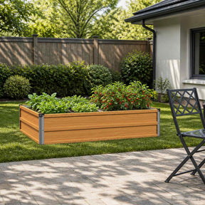 Vidaxl verhoogd tuinbed naturel 100 x 80 x 24 cm koudgewalst staal