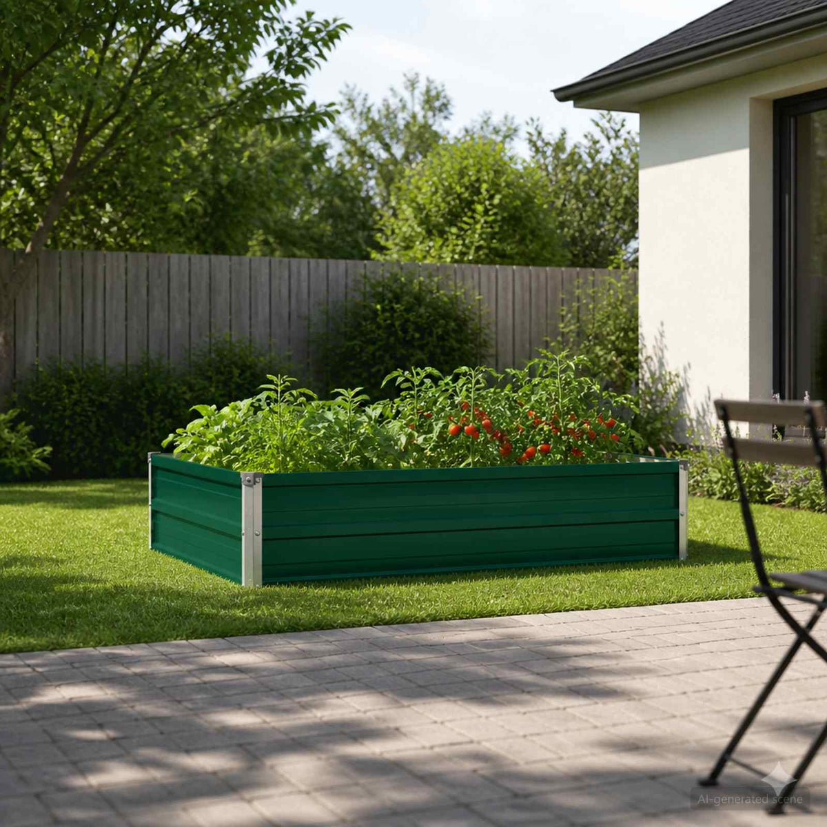 Vidaxl verhoogd tuinbed groen 100 x 80 x 24 cm koudgewalst stalen