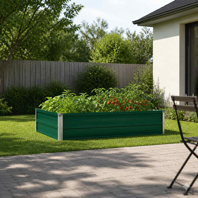 Vidaxl verhoogd tuinbed groen 100 x 80 x 24 cm koudgewalst stalen