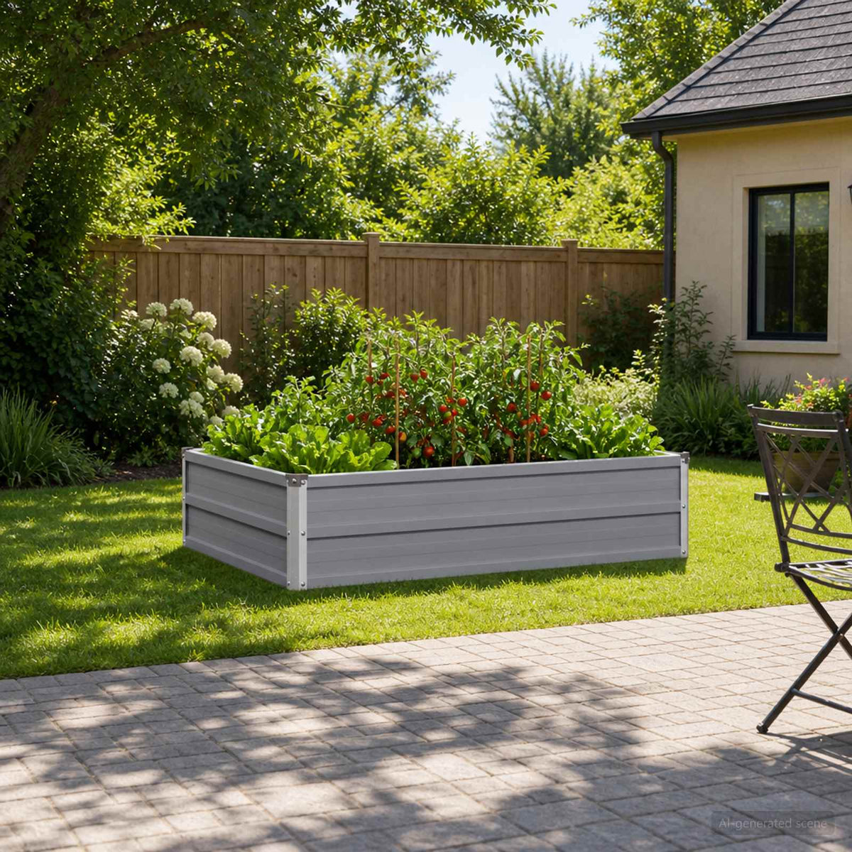 Vidaxl verhoogd tuinbed grijs 100 x 80 x 24 cm koudgewalst staal