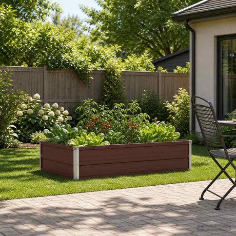 Vidaxl verhoogd tuinbed bruin 100 x 80 x 24 cm staal