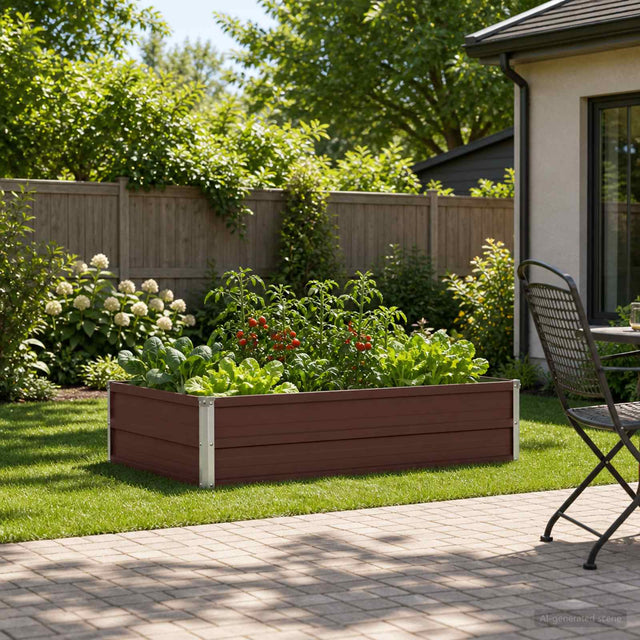 Vidaxl verhoogd tuinbed bruin 100 x 80 x 24 cm koudgewalst staal