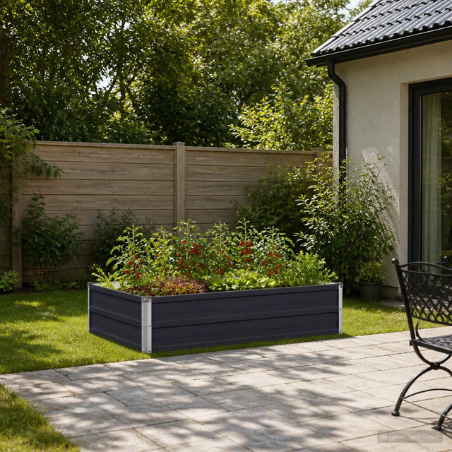 Vidaxl verhoogd tuinbed antracietkleurig 100 x 80 x 24 cm