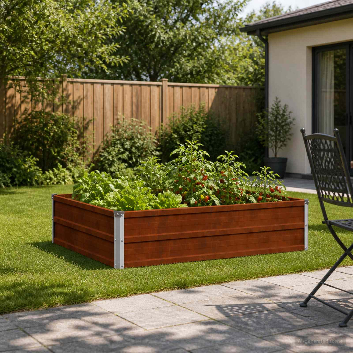 Vidaxl verhoogd tuinbed roestig 100 x 80 x 24 cm corton