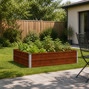 Vidaxl verhoogd tuinbed roestig 100 x 80 x 24 cm corton