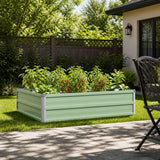 Vidaxl verhoogd tuinbed pastelgroen 100 x 80 x 24 cm koudgewalst staal