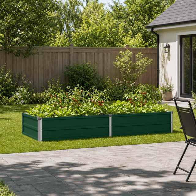 Vidaxl verhoogd tuinbed groen 160 x 80 x 24 cm koudgewalst stalen